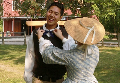 High school student takes part in a costume workshop at Black Creek Pioneer Village