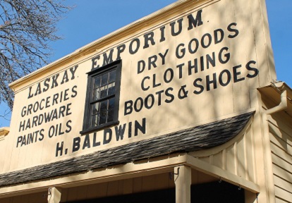 facade of Laskay Emporium at Black Creek Pioneer Village