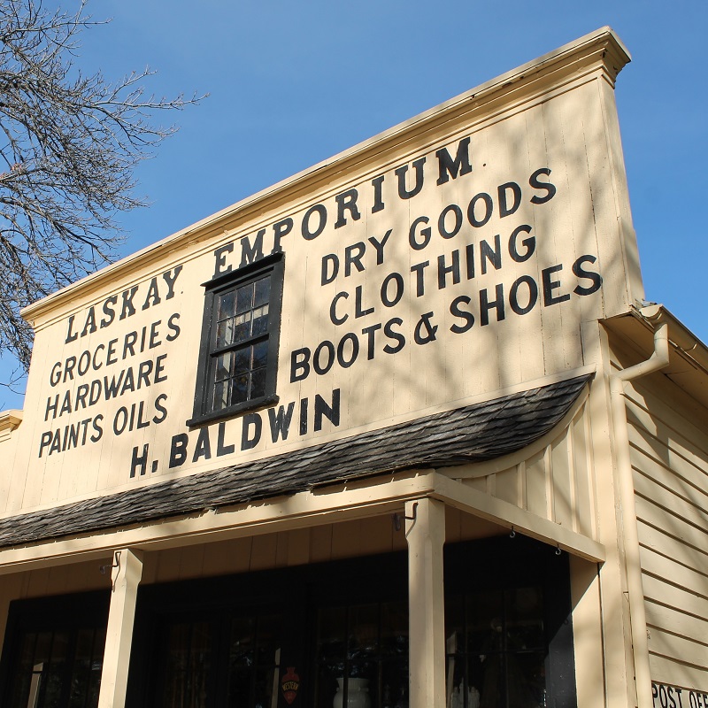 facade of Laskay Emporium at Black Creek Pioneer Village