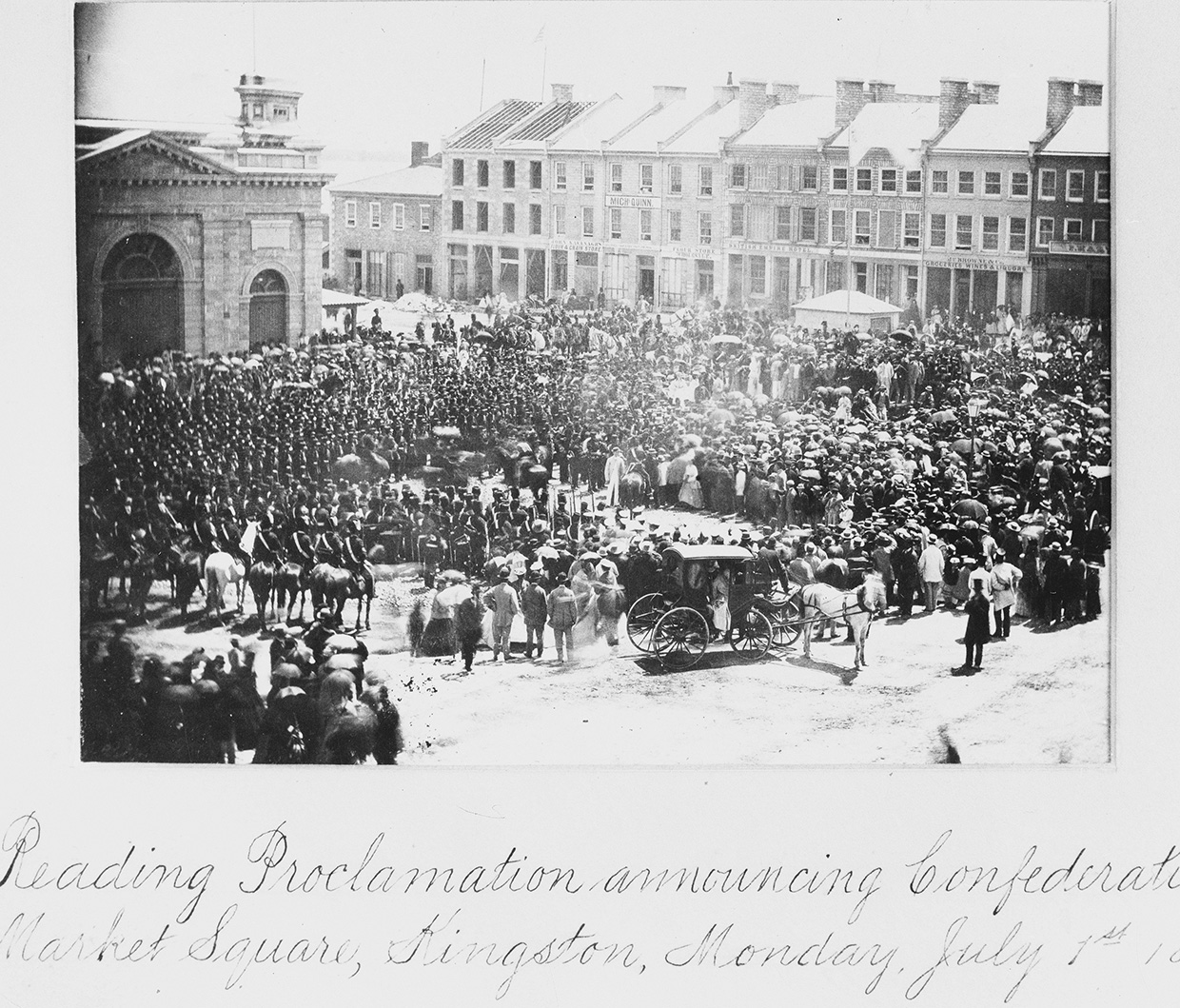 photograph of Confederation proclamation at Queens University in Kingston in 1867