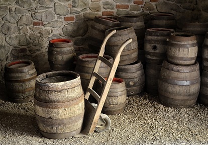 wooden barrels