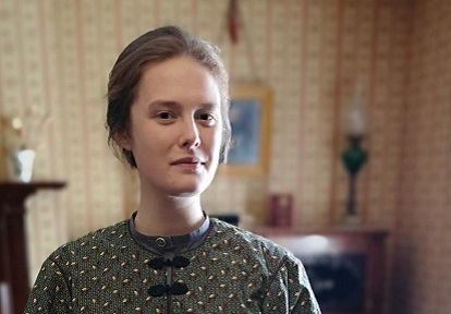 young woman in Victorian dress