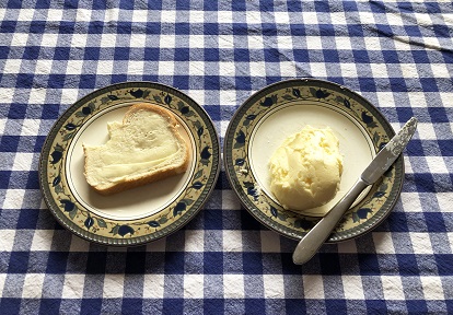 bread with homemade butter