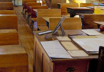 classroom of old one-room schoolhouse