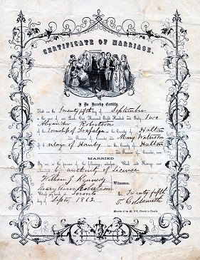 marriage certificate from 1886