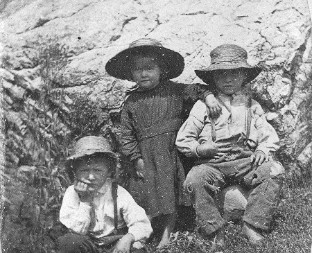 archival photograph of farm children in 1860s