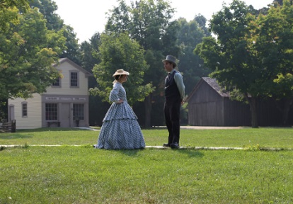 young couple walking togther at Black Creek Village