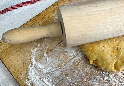 rolling pin and dough