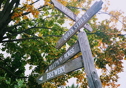 wooden street sign at Black Creek Pioneer Village