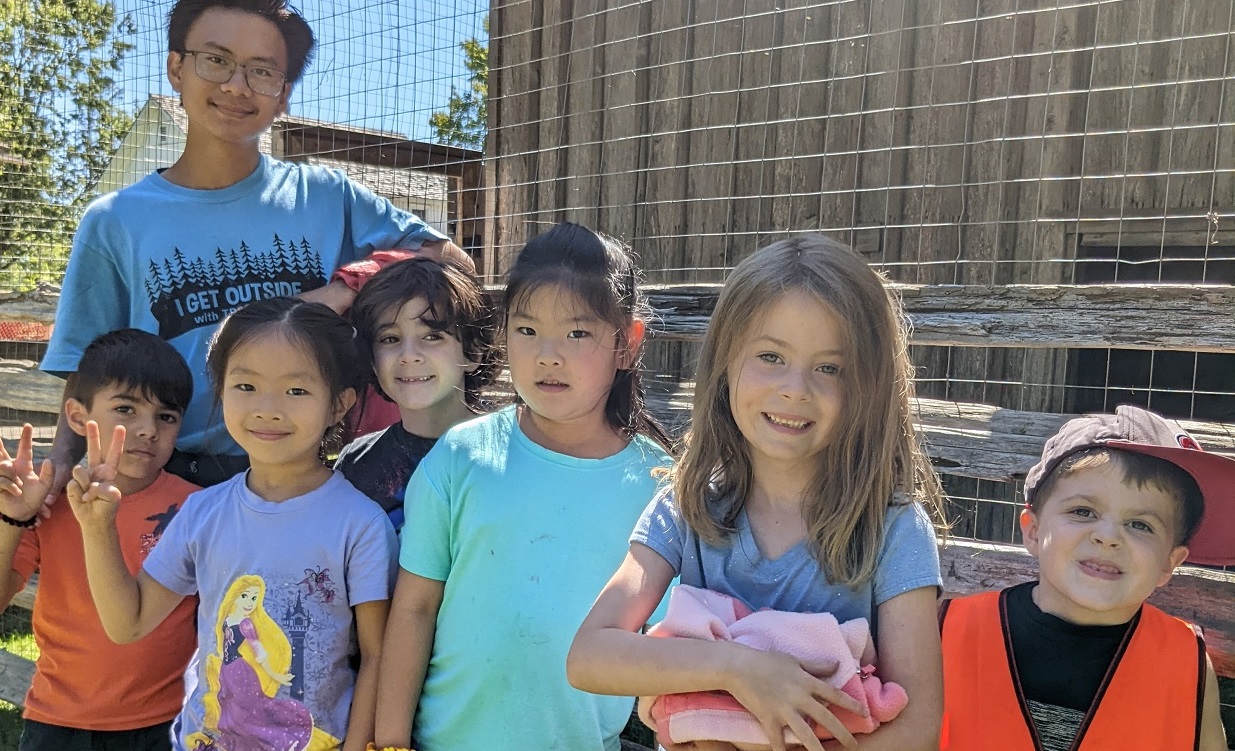 campers and counsellor enjoy outdoor adventures at Black Creek Pioneer Village summer camp