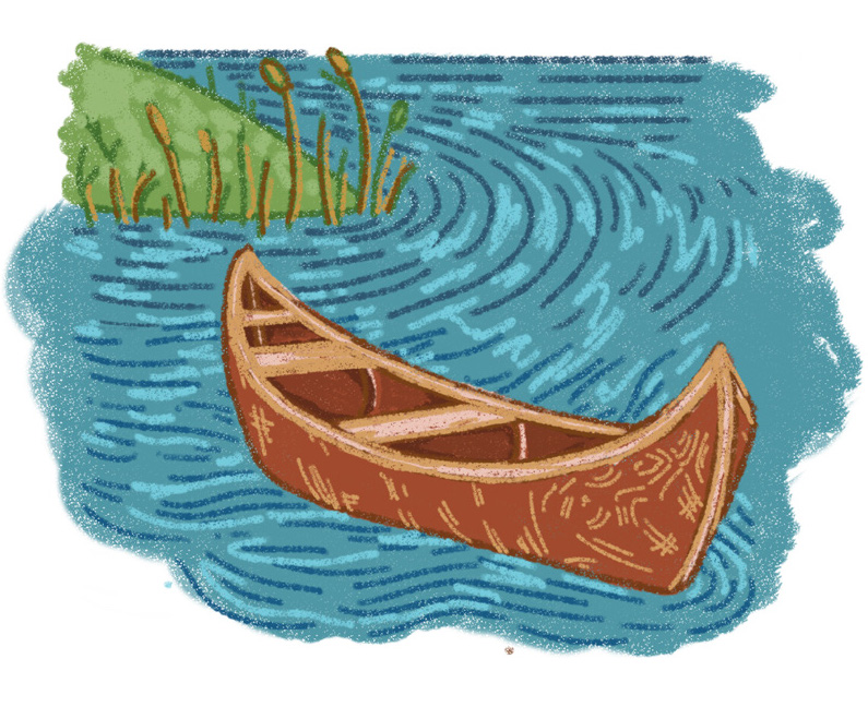 illustration of birchbark canoe