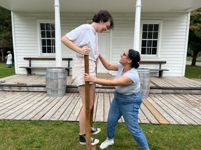 students participate in a team-building program at Black Creek Pioneer Village